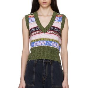 Ganni Multicolor V-Neck Vest